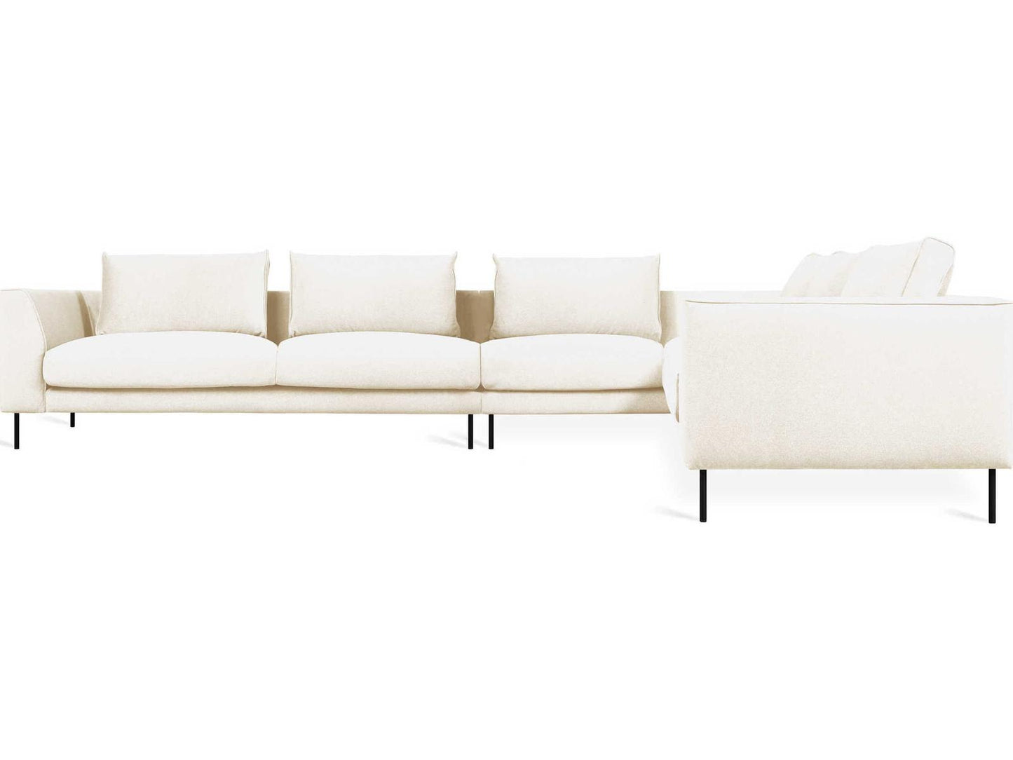 Renfrew Right Facing XL Black Upholstered Sectional Sofa