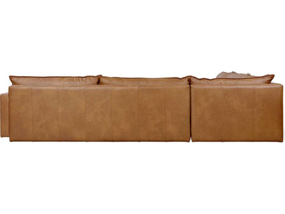 Sola L-Shape Leather Sectional Sofa in Raleigh Chestnut Brown