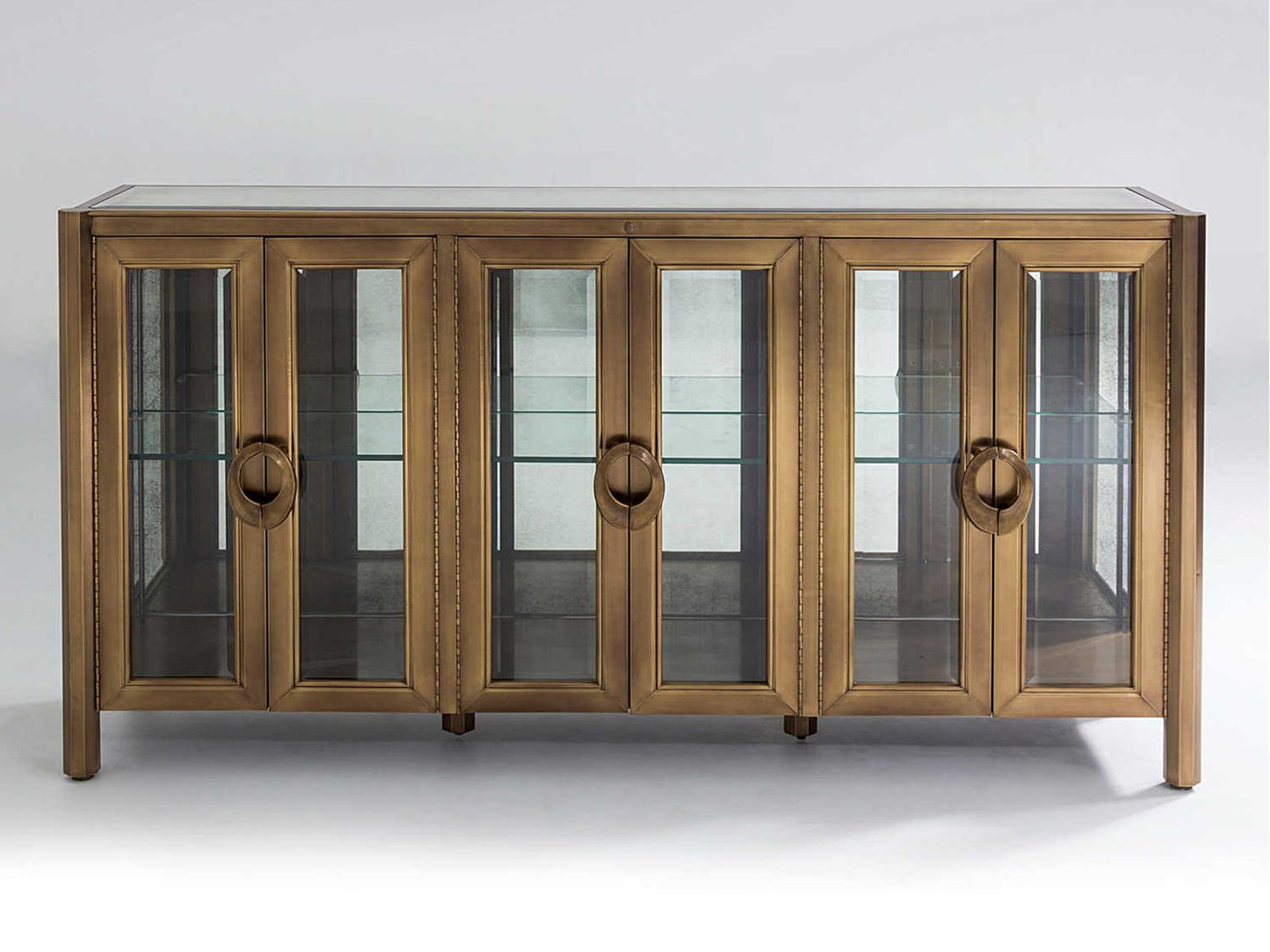 72 Inch Poplar Wood Dark Brass Sideboard