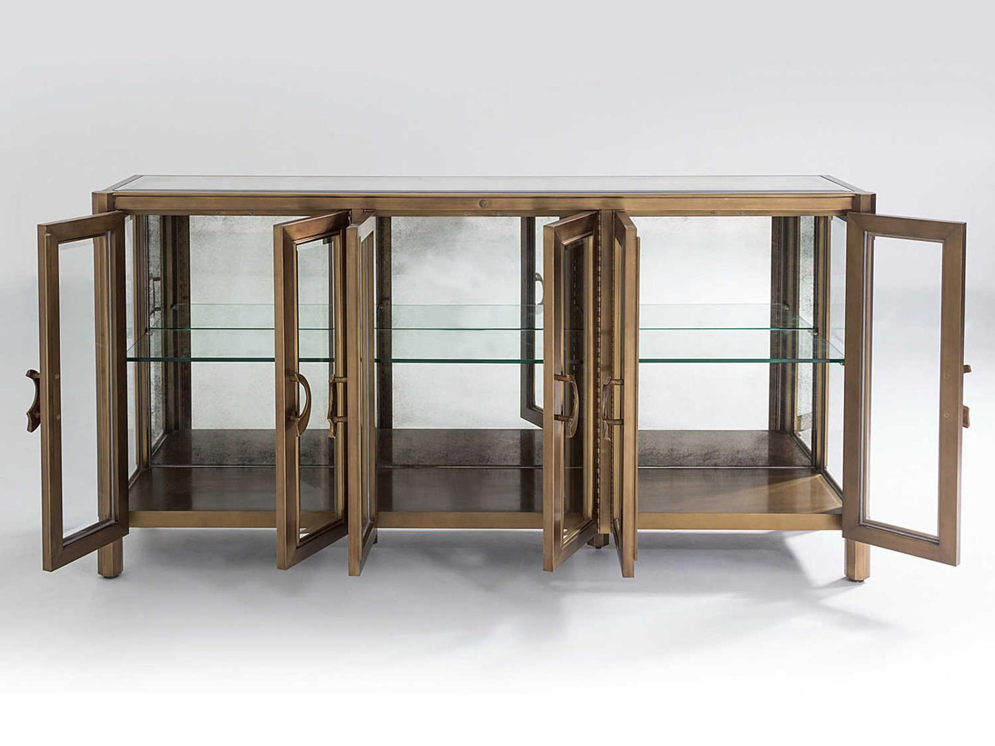 72 Inch Poplar Wood Dark Brass Sideboard