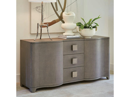 Toile Linen 66-Inch Credenza Sideboard Grey Oak Interior
