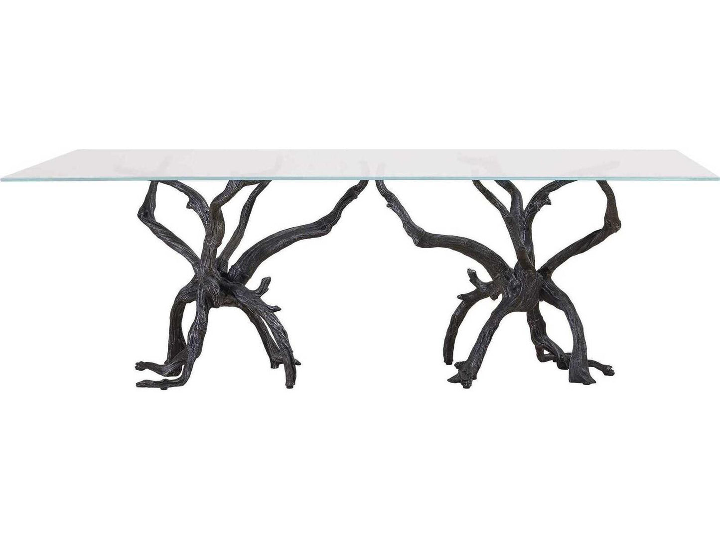 Monterey 96-Inch Rectangle Dining Table Natural Iron and Glass