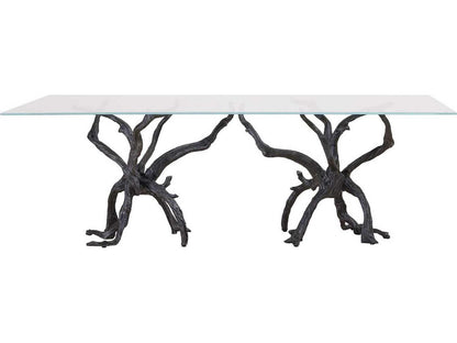 Monterey 96-Inch Rectangle Dining Table Natural Iron and Glass