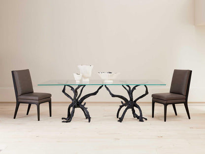 Monterey 96-Inch Rectangle Dining Table Natural Iron and Glass
