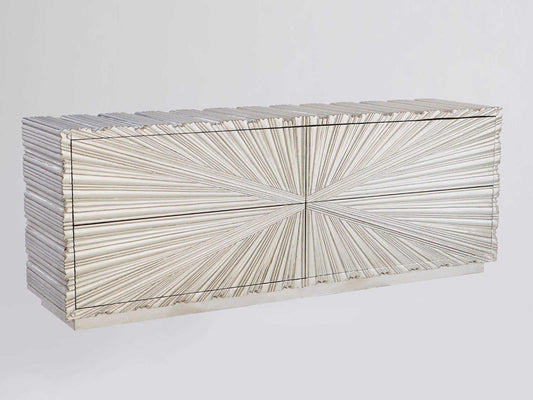 72 Inch Grey Deco White Alloy Metal Sideboard