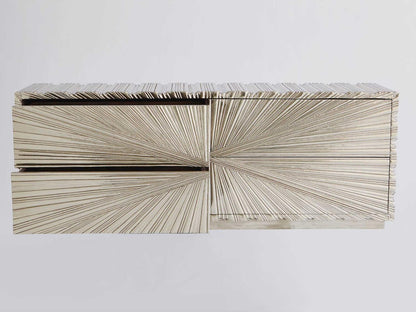 72 Inch Grey Deco White Alloy Metal Sideboard
