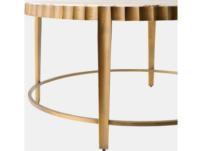 Liberty Round Marble Vintage Brass Honed Coffee Table