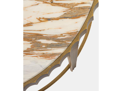 Liberty Round Marble Vintage Brass Honed Coffee Table