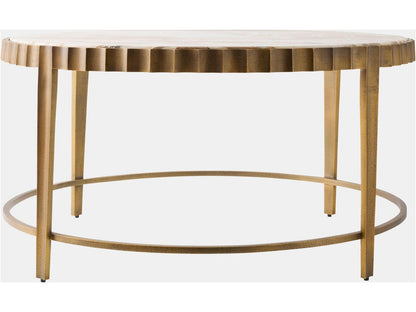Liberty Round Marble Vintage Brass Honed Coffee Table