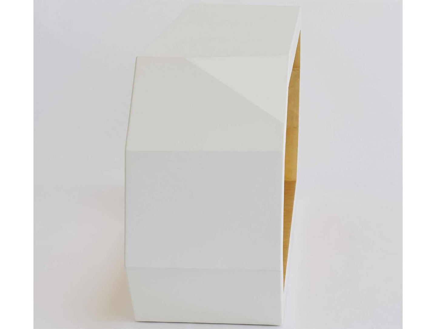 Facet Rectangular Console Table in Ivory and Gold Leaf