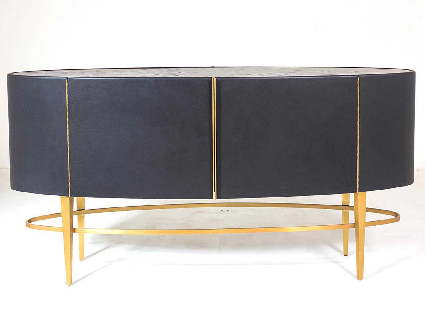 Ellipse 72-Inch Oak Wood Sideboard in Black Golden