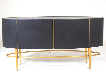 Ellipse 72-Inch Oak Wood Sideboard in Black Golden