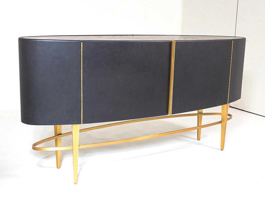 Ellipse 72-Inch Oak Wood Sideboard in Black Golden