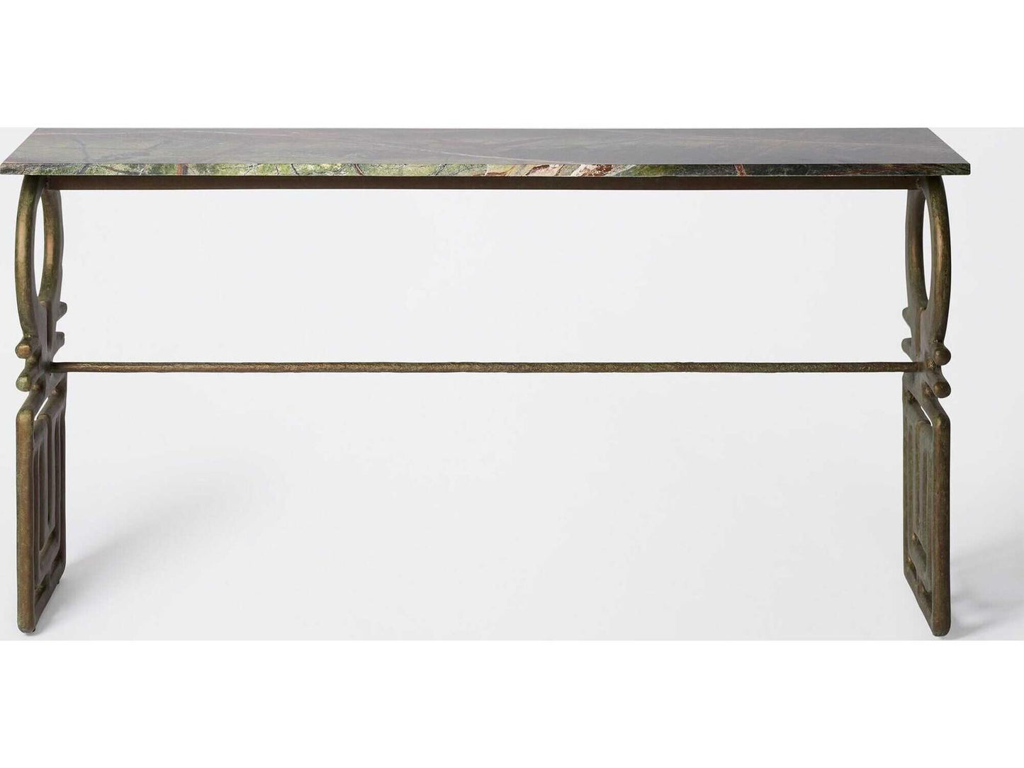Carthago Rectangular Fiberglass Verdigris Console Table