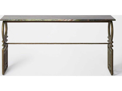 Carthago Rectangular Fiberglass Verdigris Console Table