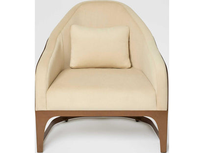Soho Accent Chair in Deep Bronze Metal and Cream Fabric