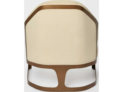 Soho Accent Chair in Deep Bronze Metal and Cream Fabric