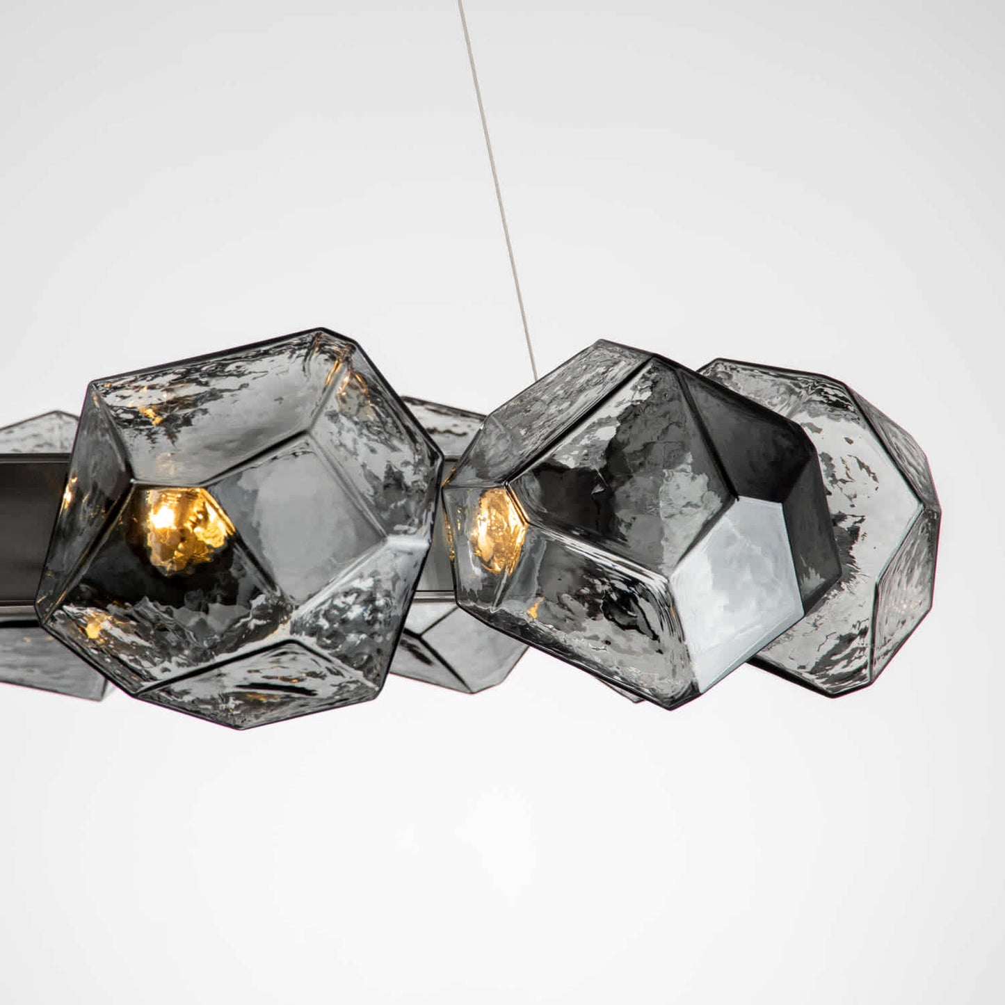 Gem 36" Wide 16 Light Hand Blown Glass LED Radial Ring Chandelier