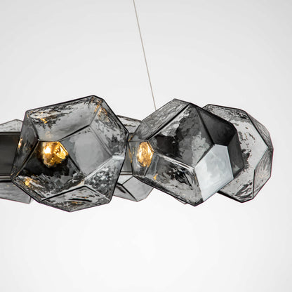 Gem 36" Wide 16 Light Hand Blown Glass LED Radial Ring Chandelier