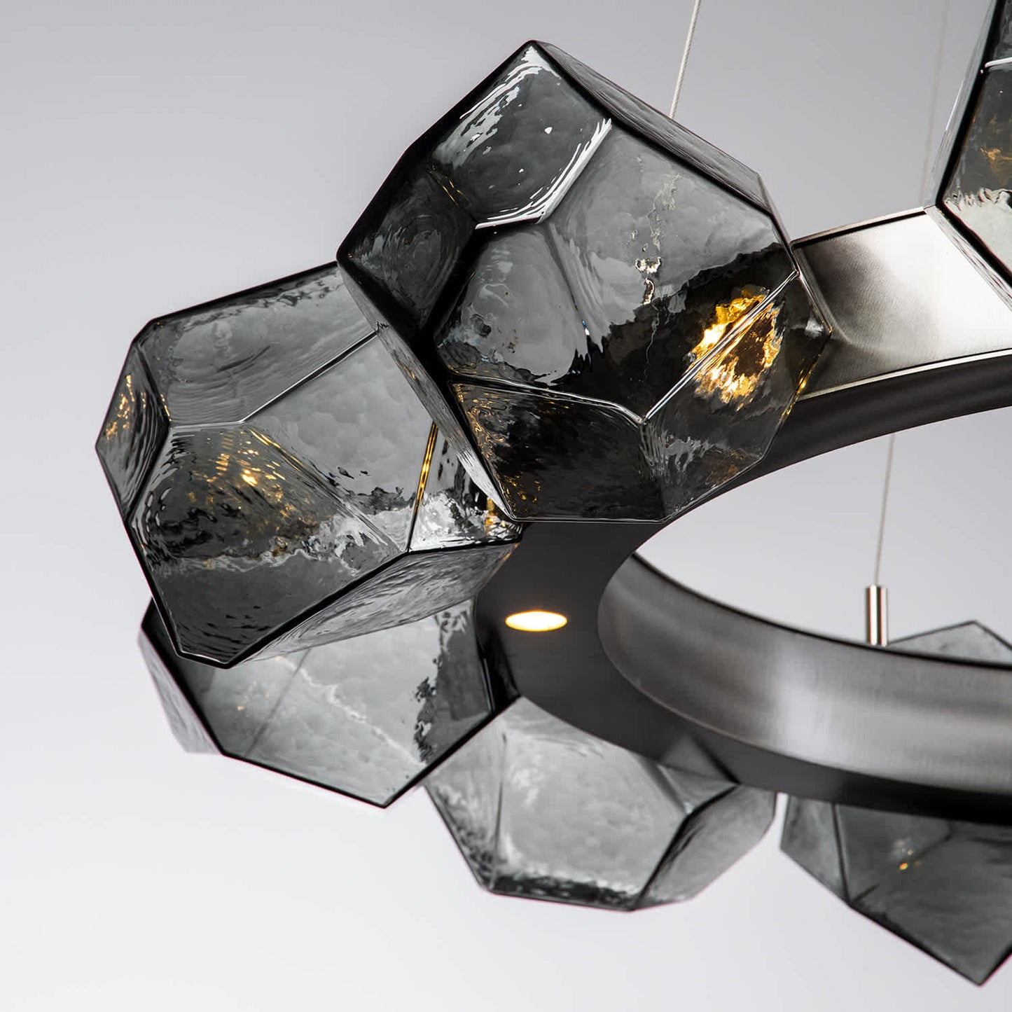 Gem 36" Wide 16 Light Hand Blown Glass LED Radial Ring Chandelier