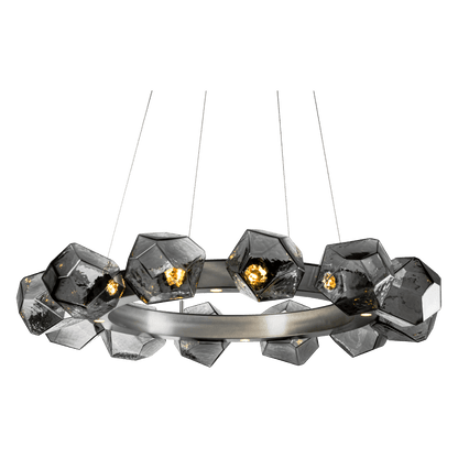 Gem 36" Wide 16 Light Hand Blown Glass LED Radial Ring Chandelier