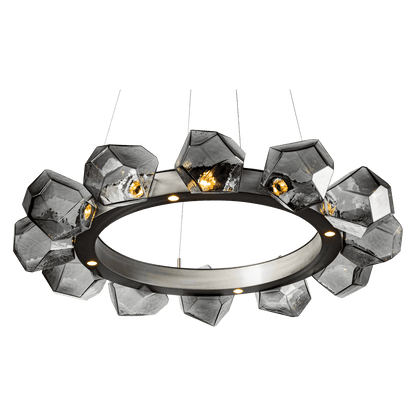 Gem 36" Wide 16 Light Hand Blown Glass LED Radial Ring Chandelier