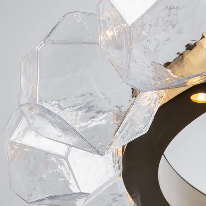 Gem 48" Wide 24 Light Hand Blown Glass LED Radial Ring Chandelier