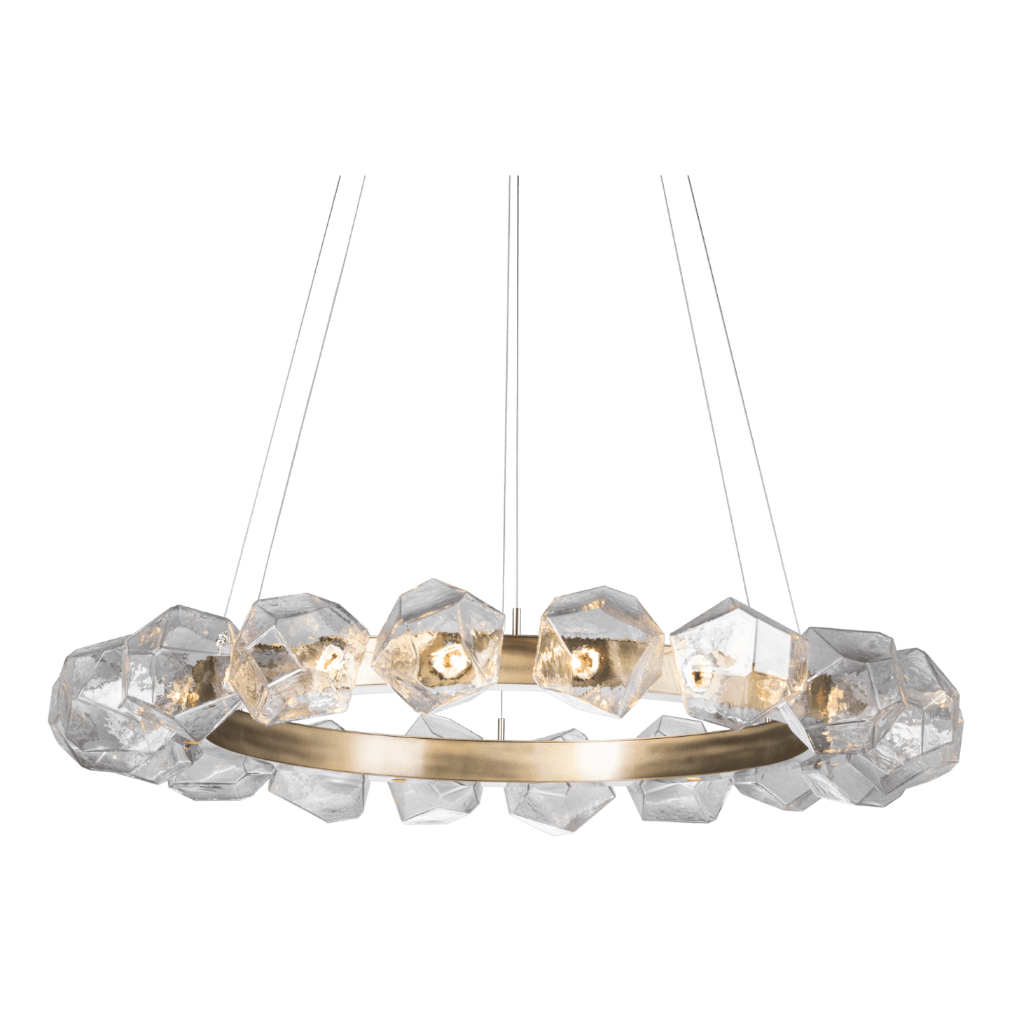 Gem 48" Wide 24 Light Hand Blown Glass LED Radial Ring Chandelier