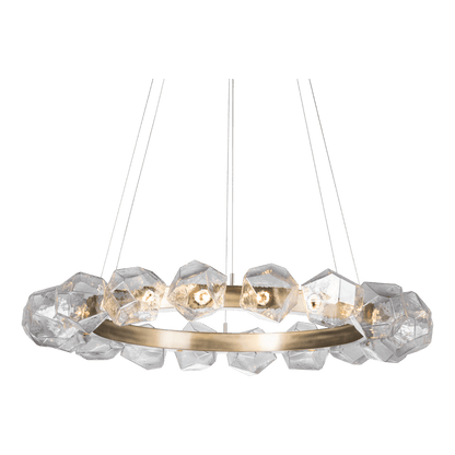 Gem 48" Wide 24 Light Hand Blown Glass LED Radial Ring Chandelier