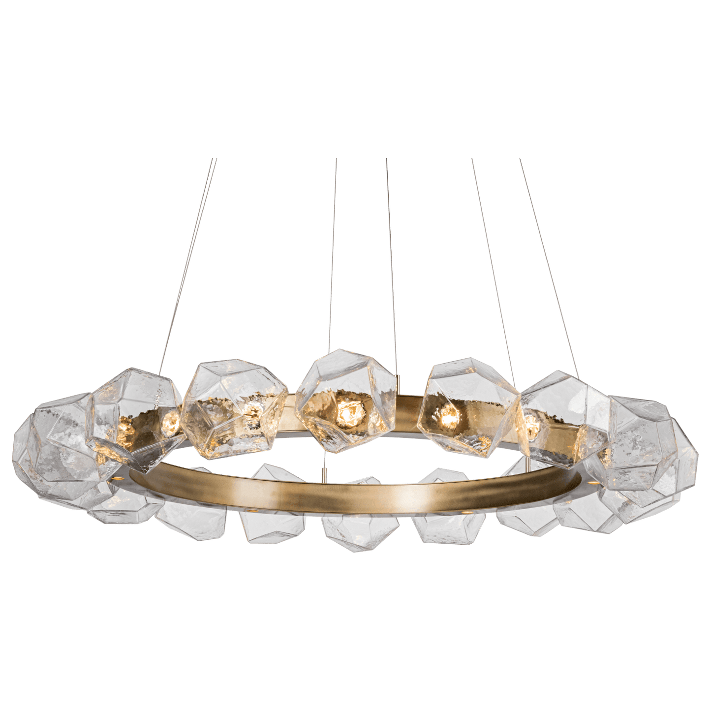 Gem 48" Wide 24 Light Hand Blown Glass LED Radial Ring Chandelier