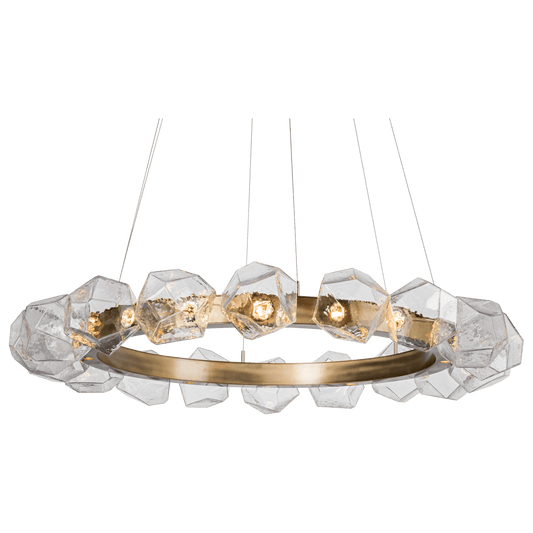 Gem 48" Wide 24 Light Hand Blown Glass LED Radial Ring Chandelier