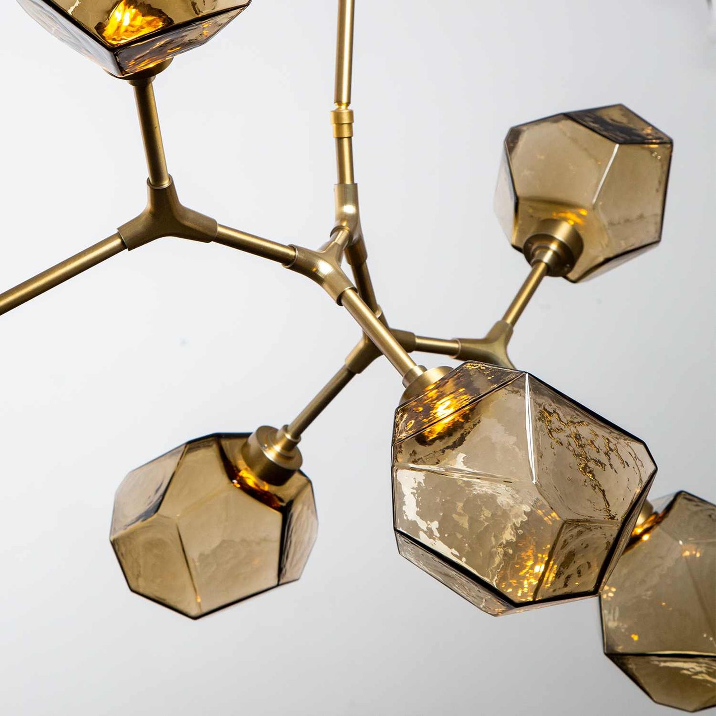 Gem 38" Wide 6 Light Hand Blown Glass LED Modern Branch Chandelier