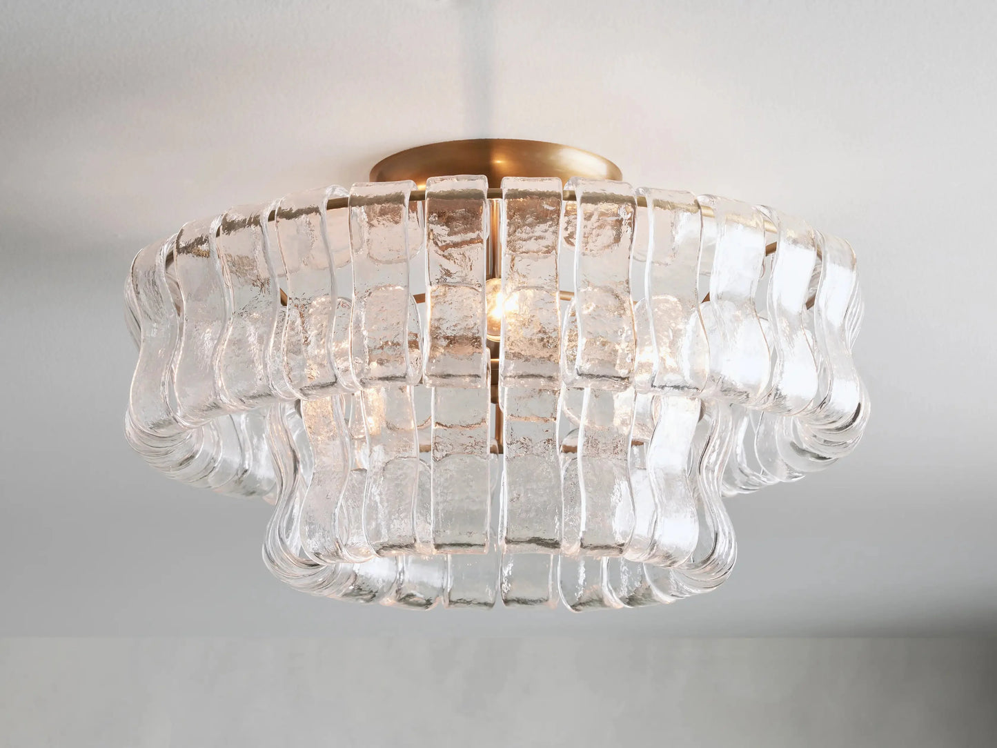 Limo 2-Tier Glass Round Flushmount 18"