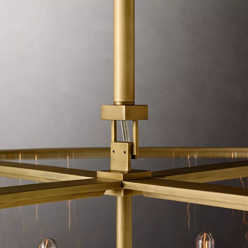 Beckor Glass Lantern Modern Round Chandelier 55"