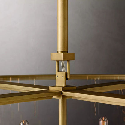 Beckor Glass Lantern Modern Round Chandelier 55"