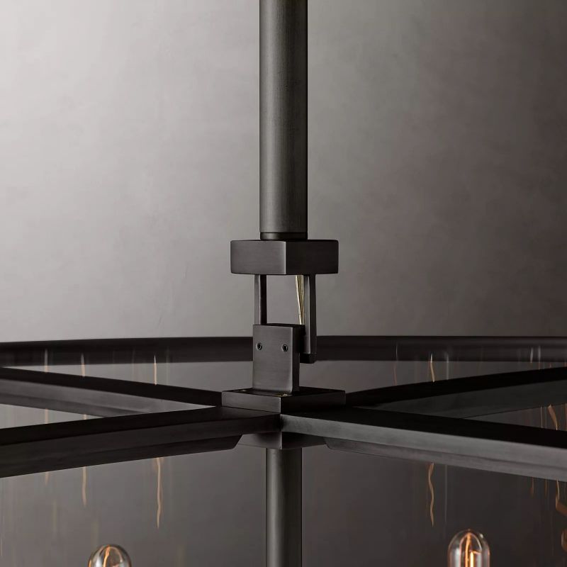 Beckor Glass Lantern Modern Round Chandelier 55"