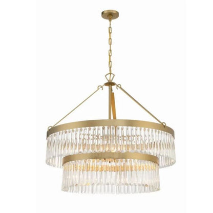Grent 2-Tier Round  Crystals Chandelier 32"