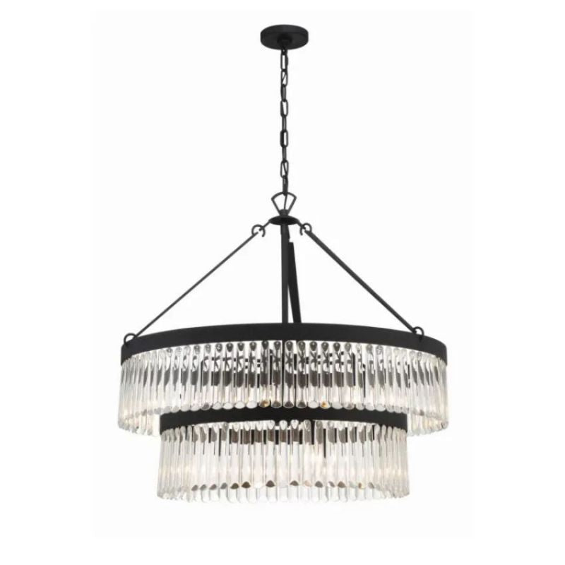 Grent 2-Tier Round  Crystals Chandelier 32"
