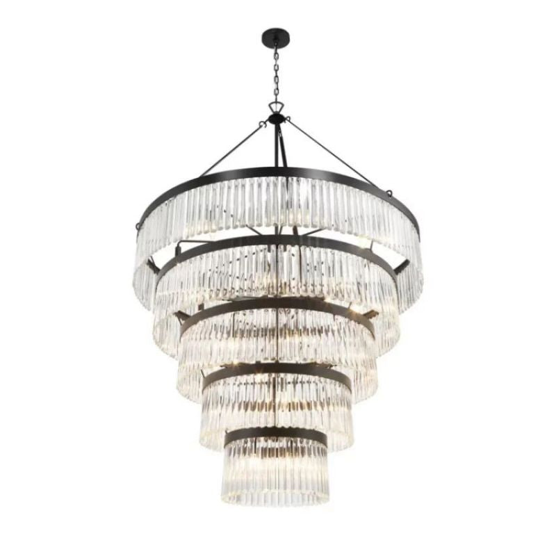 Grent 5-Tier Round Crystal Chandelier 48"