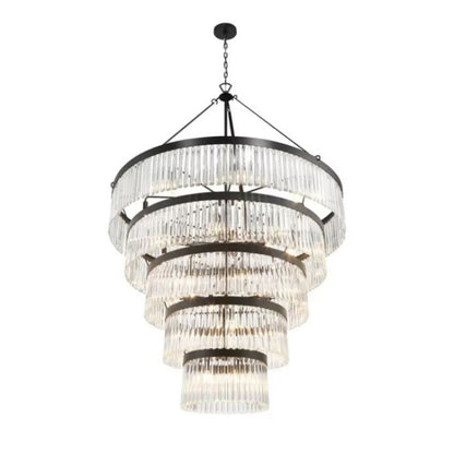 Grent 5-Tier Round Crystal Chandelier 48"