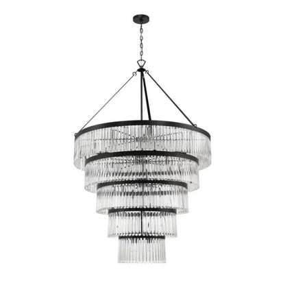 Grent 5-Tier Round Crystal Chandelier 48"