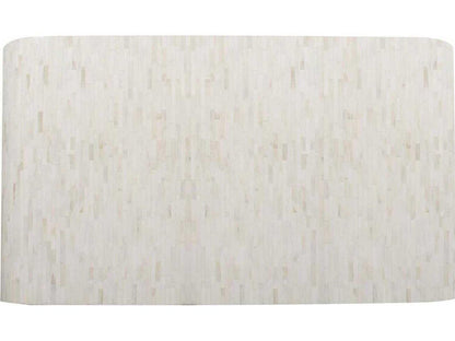 Michelina Rectangular Textured White Coffee Table with Brass Accents