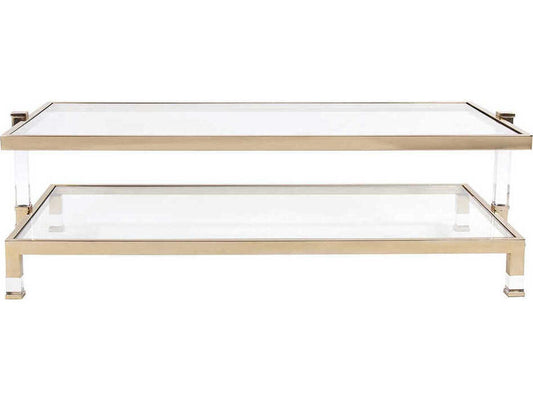 Goldwyn Rectangular Glass Gold Coffee Table