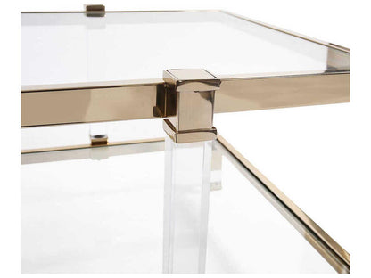 Goldwyn Rectangular Glass Gold Coffee Table