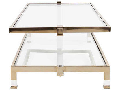 Goldwyn Rectangular Glass Gold Coffee Table