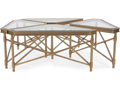 Wertheimer Square Glass Gold Modular Coffee Table