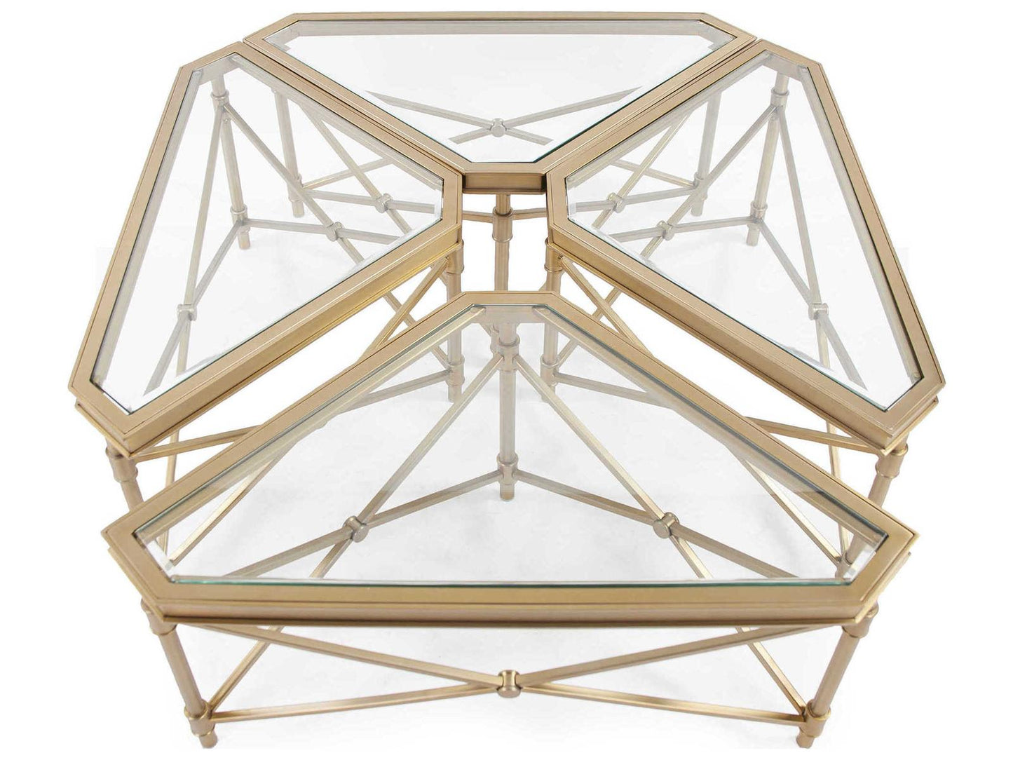 Wertheimer Square Glass Gold Modular Coffee Table