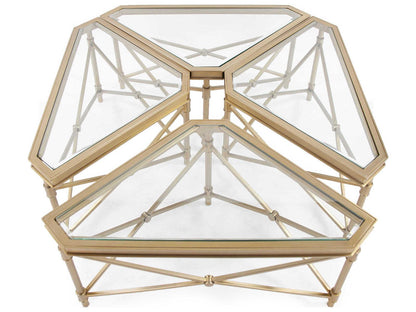 Wertheimer Square Glass Gold Modular Coffee Table
