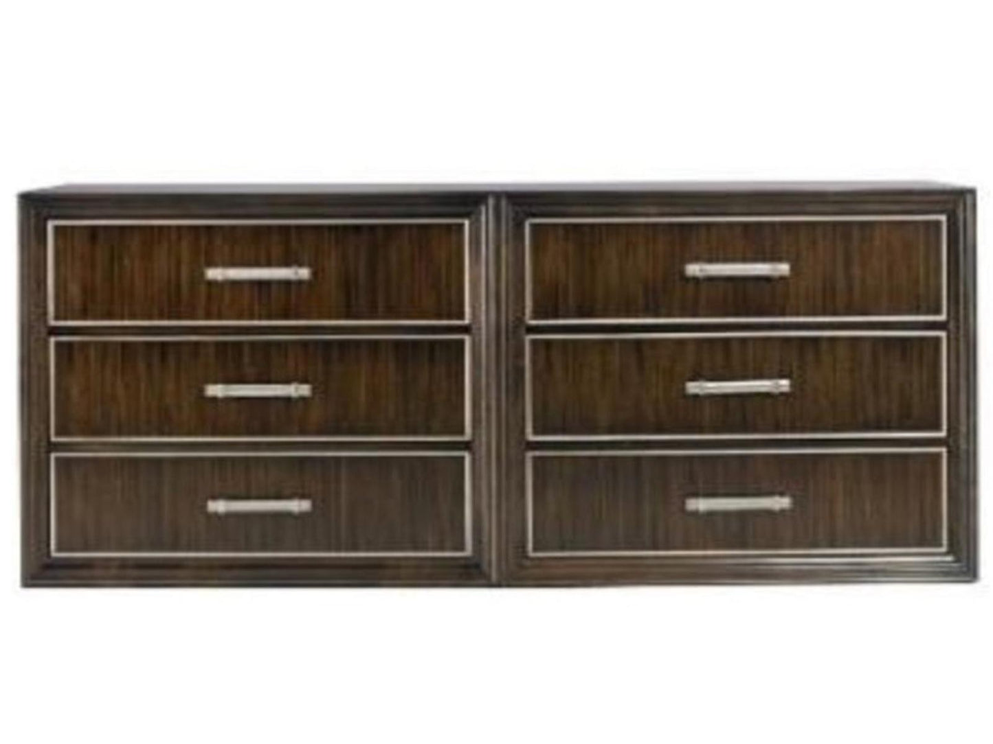 Custom Elements Cabinet 6-Drawer Double Dresser in Brown Maple Wood
