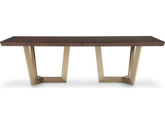 Odyssey Rectangular Extendable Dining Table with Modern Walnut Top